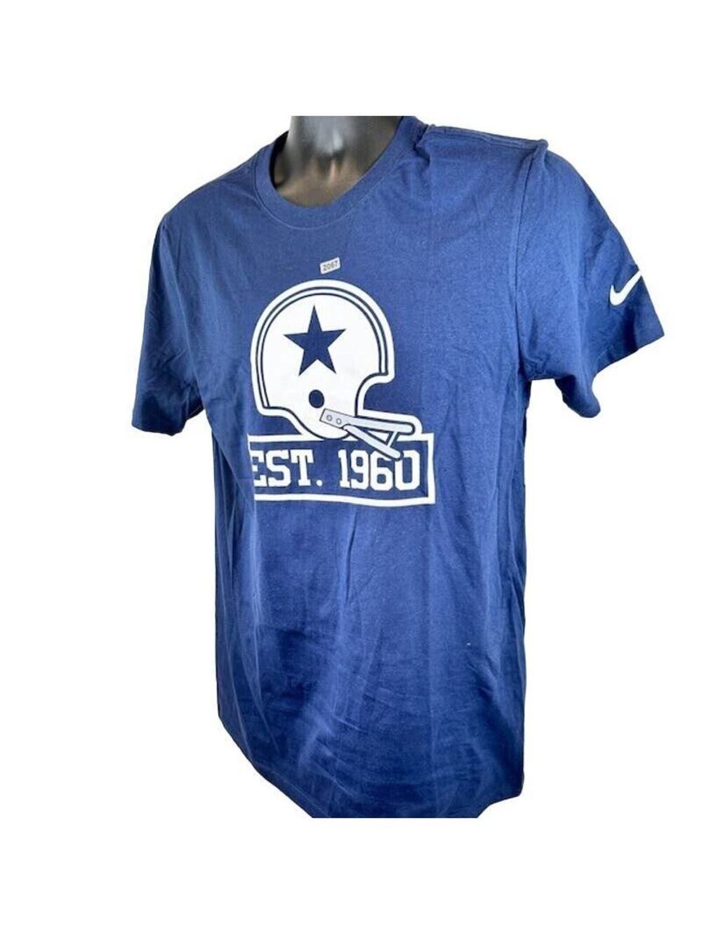 NEW Nike Dallas Cowboys 60th Anniversary Flag T-Shirt Short Sleeve Blue Mens M